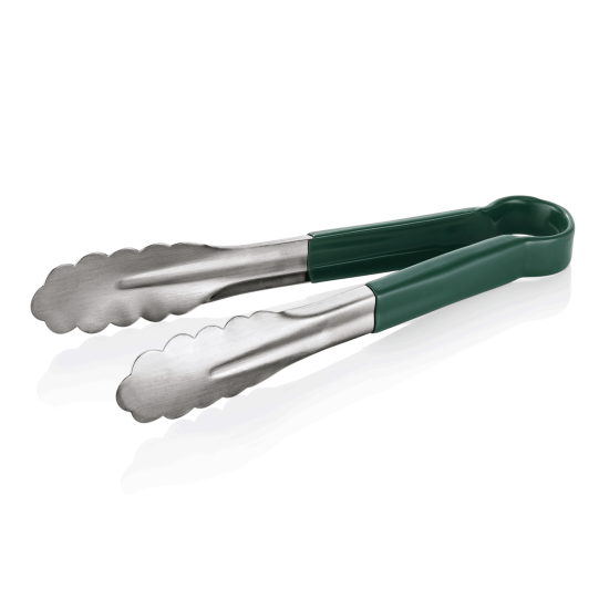Иноксова щипка с неплъзгащо се PVC покритие, 24см, зелена, Tongs 1549 HACCP - WAS