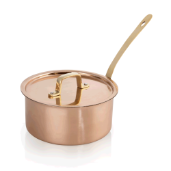 Иноксова касерола за сервиране с капак и медно покритие, кръгла, copper, 1,7л, ф16см, h8см, Copper Look 20 - WAS