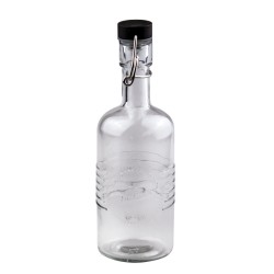 Стъклена бутилка с черен клипс 350мл OLD FASHIONED-(213802-BL-LF) - Horecano