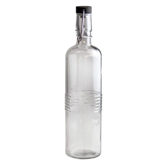 Стъклена бутилка с черен клипс 750мл OLD FASHIONED-(212732-BL-LF) - Horecano