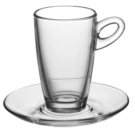 Стъклена чаша с чинийка за топли напитки 75мл MOCCA ESPRESSO VM-1184000/1183000 - Vitrum