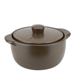 Керамичен гювеч 5л ф25xh13см кафяв HOME-(HC-08270) - Horecano