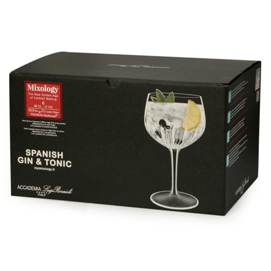 Стъклена чаша на столче за коктейли Spanish Gin&Tonic 800мл MIXOLOGY-(A12464BYI02AA01) - Luigi Bormioli