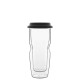 Стъклена двустенна термо чаша със силиконов капак 460мл h19см DRINK&DESIGN-(12836/01) (RM 507) - Luigi Bormioli