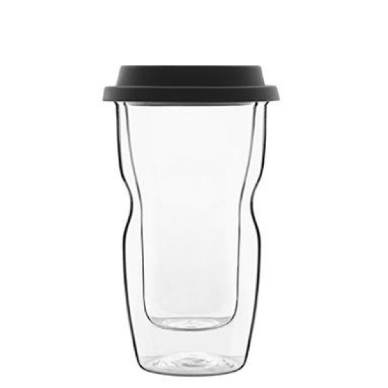 Стъклена двустенна термо чаша със силиконов капак 340мл DRINK&DESIGN-(12837/01) (RM 508) - Luigi Bormioli