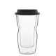 Стъклена двустенна термо чаша със силиконов капак 340мл DRINK&DESIGN-(12837/01) (RM 508) - Luigi Bormioli