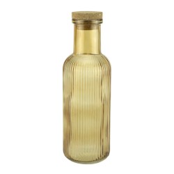 Стъклена бутилка с коркова тапа 1л жълта BLOOM-(HC-11279) - Horecano