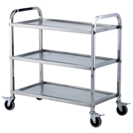 Метална количка 3 нива голяма 85x45x89cм до 100кг (15/16кг на етаж) 079B(L) GX - Horecano