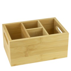 Бамбукова стойка / органайзер с 4 разделения 21x14xh10см (U311) - Horecano