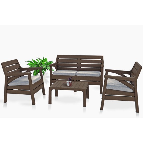 Градински сет "MIAMI", 4 части, кафяв, ИП-(HK-800) - Irak Plastik