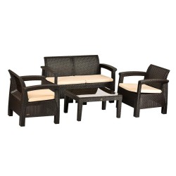Градински сет TOSCANA, 4 части, кафяв, ИП-(HK-955) - Irak Plastik