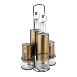 Стъклен оливерник 4-ка 320мл/150мл бронз TOP-(80898BZ) - Horecano