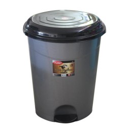 Пластмасов кош с педал и вътрешна кофа №5 50л различни цветове 42x43x56см PLANET-(UP 130)