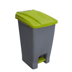 Пластмасов кош за разделно сметосъбиране с педал и колела 70л зелен 44x52x74,5см PLANET-(UP-210)
