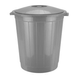Пластмасов кош за смет с капак 70л сив CLEANING-(HC-33484) - Horecano