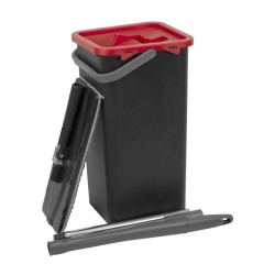 Комплект за почистване микрофибърен моп BUSE и кофа черен BKM-(MR139)(BU114) - Horecano