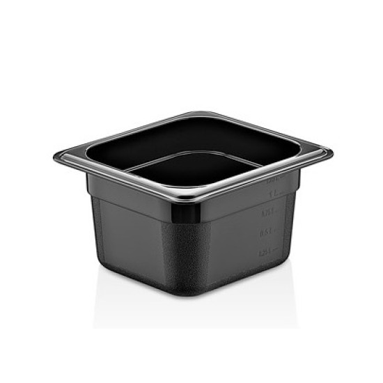 Полипропиленов контейнер черен 1/6-150 17,6x16,2x15см  2,2л  PP-(GNPP-16150/B) - Plast Port