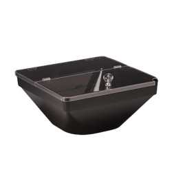 Поликарбонатна купа квадрат с капак 22x22x11см. - черна  (ZCP 611-3)AN - Alkan