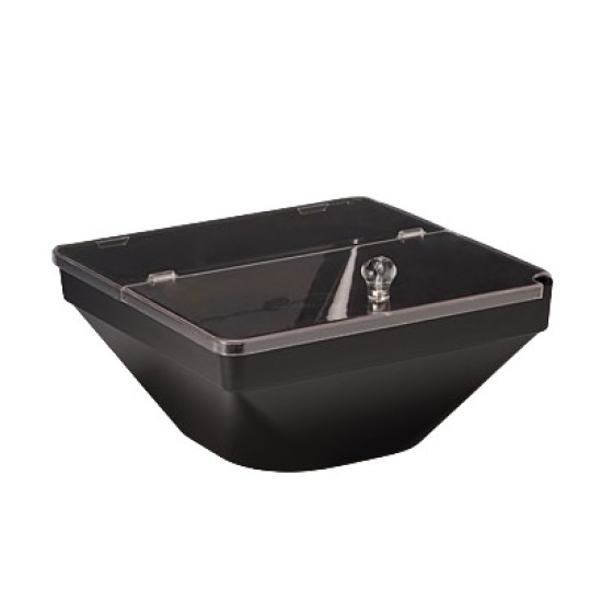Поликарбонатна купа квадрат с капак 22x22x11см. - черна  (ZCP 611-3)AN - Alkan