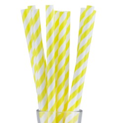 Хартиени сламки Bubble Tea, ф1,2x26см, 50бр, жълти, BARWARE-(HC-37236)(210419-1) - Horecano