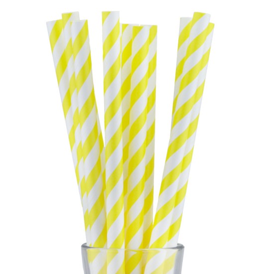 Хартиени сламки Bubble Tea, ф1,2x26см, 50бр, жълти, BARWARE-(HC-37236)(210419-1) - Horecano