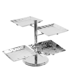 Щендер на 4 нива h53см с квадратни плата 31.5x31,5xh3см INOX NORTH-(HC-3986) - Horecano