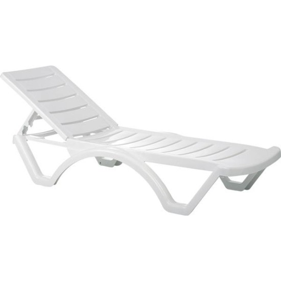 Пластмасов шезлонг AQUA бял 187x50xh30см SI-(076) - Siesta