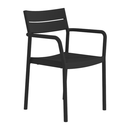 Стол с подлакътник 56.5x56.5xh83см черен PORTLAND-(HC-42461) - Horecano