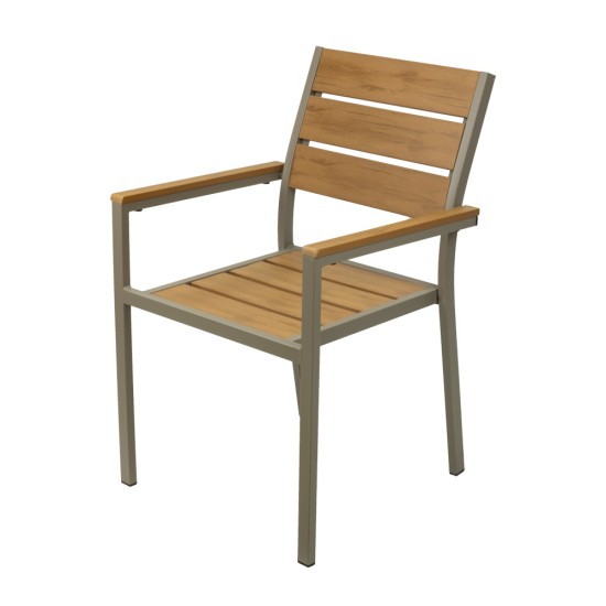 Стол 55x60xh84см PLASTIC WOOD NATURAL LOGAN-(HC-42542) - Horecano