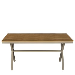 Маса 160x90xh76см PLASTIC WOOD NATURAL LOGAN-(HC-42543) - Horecano