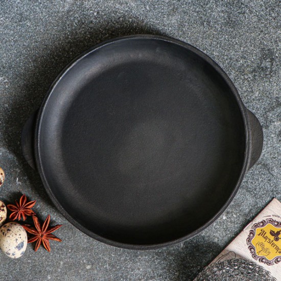 Чугунена шола с дървена подложка ф18xh2,5см (T01-020) - Maysternya