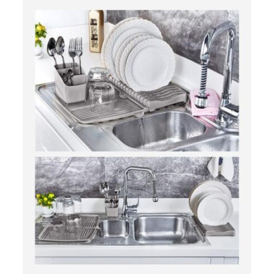 Пластмасов стелаж / сушилник за чинии от 3 части 40x30,5xh11,5см terra HOME-(TRN-199-05) - Horecano