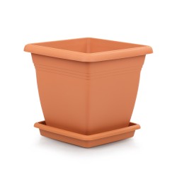 Пластмасова саксия квадратна Villa №3 32x32xh30см 17л TERRA COTTA SERINOVA-(VKS3 + VKT3) (VK03) (20-VKS308101-200100 3) 