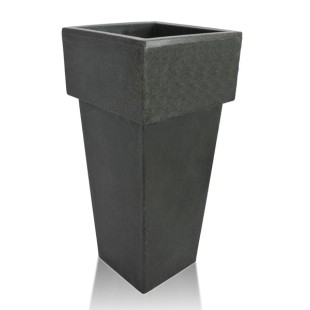 Пластмасова кашпа 53x53xh99см, 36л, антрацит SERINOVA-(PK099)