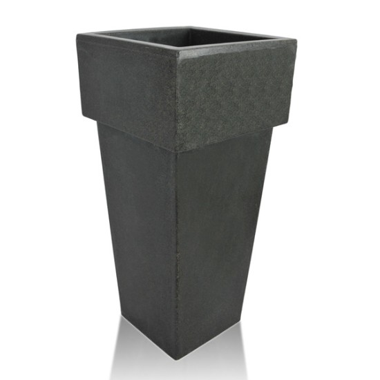 Пластмасова кашпа 53x53xh99см, 36л, антрацит SERINOVA-(PK099)