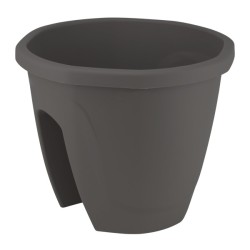 Пластмасова саксия за балкон Emerald №1 ф29,7xh24cm 7,5л антрацит SERINOVA-(ZS01)
