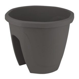 Пластмасова саксия за балкон Emerald №1 ф29,7xh24cm 7,5л антрацит SERINOVA-(ZS01)