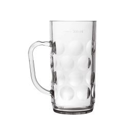 Поликарбонатна халба за бира 300мл ф6,8xh13,5см RK-PRISMA CLEAR-(TB.B36) - Rubikap
