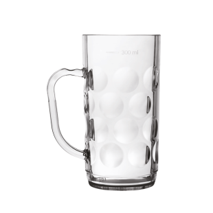 Поликарбонатна халба за бира 300мл ф6,8xh13,5см RK-PRISMA CLEAR-(TB.B36) - Rubikap