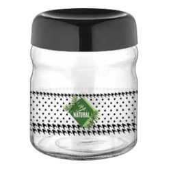 Стъклен буркан с декор 900мл "Be Natural" M-132074 - Horecano