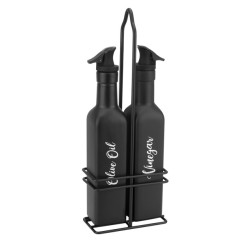 Стъклен оливерник от 3 части VINTAGE BLACK-(HC-54444) - Horecano