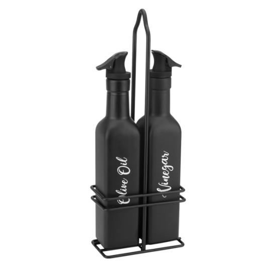 Стъклен оливерник от 3 части VINTAGE BLACK-(HC-54444) - Horecano