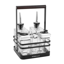 Стъклен оливерник от 6 части на метална стойка HELLA-(HC-54462) - Horecano