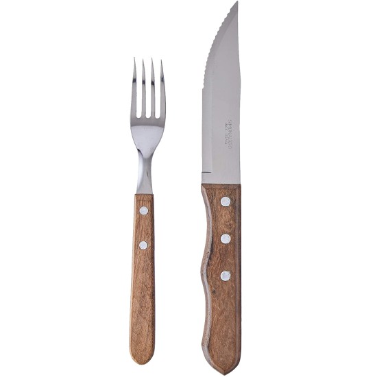 Комплект за хранене 12 елемента с дървени дръжки SIM-CHURRASCO-(CH 5416/12) (350.312.9053.400) - SIMONAGGIO