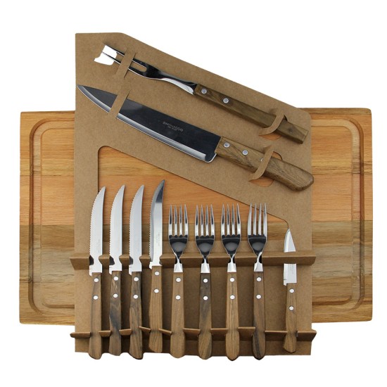 Комплект за барбекю от 12 части с дъска SIM-CHURRASCO-(CH5516/12) (350.312.9060.400) - SIMONAGGIO