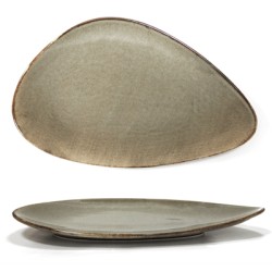 Порцеланово плато триъгълно 36см ANTIQUE-GREY (TR0001-14G) - Horecano