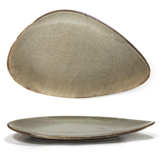 Порцеланово плато триъгълно 36см ANTIQUE-GREY (TR0001-14G) - Horecano