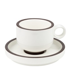 Порцеланова чашка с чинийка 70мл HELLA WHITE (HC-561168) - Horecano