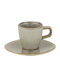 Порцеланова чаша за еспресо 100мл с чинийка 13x11,5xh1,7см ANTIQUE GREY-(HC-561177) - Horecano