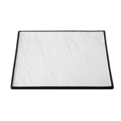 Порцеланова чиния квадратна с матов черен ръб 30x30см HORECANO-BUFFET-(F2934BY-12W) 